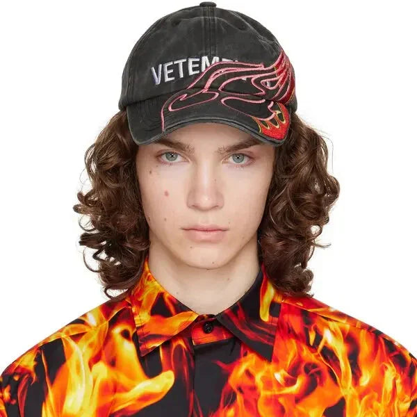 Vetements Flame Logo Cap - "Black"