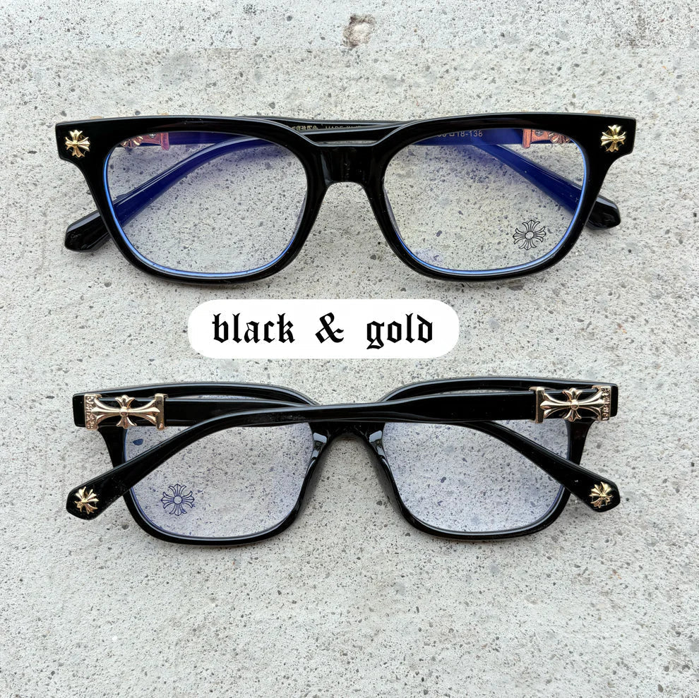 Chrome Hearts Cox Ucker Black & Gold Frames