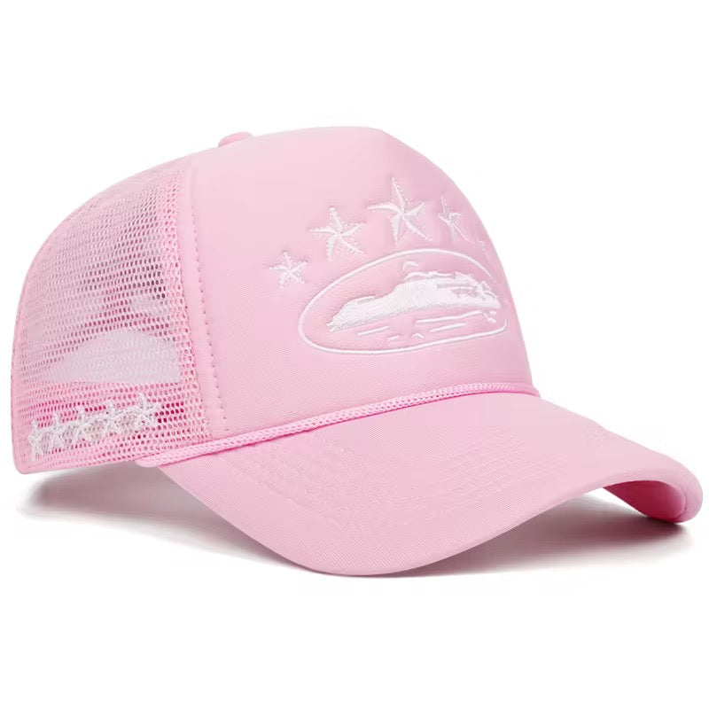 Corteiz Alcatraz Trucker Hat- Pink/White
