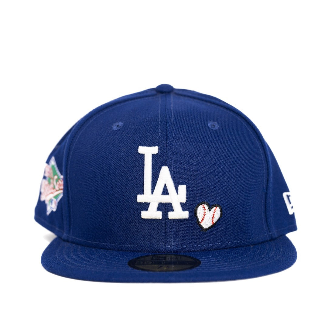 MLB LOS ANGELES DODGER BLUE CLASSIC TEAM HEART FITTED 59FIFTY CAP