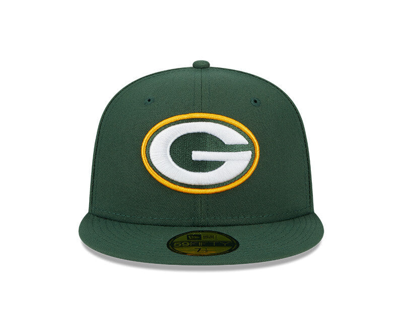 New Era Green Bay Packers 59FIFTY Green Fitted Hat Sidepatch 5950 Cap