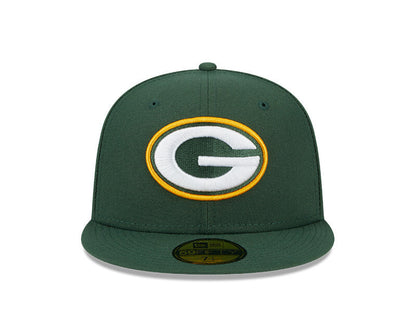 New Era Green Bay Packers 59FIFTY Green Fitted Hat Sidepatch 5950 Cap