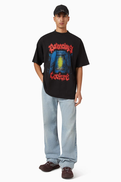 Balenciaga Salon De Couture Medium Fit T-shirt - "Black"
