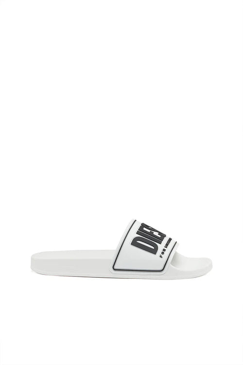 DIESEL SA-MAYEMI-POOL SLIDES WITH 3D LOGO "WHITE"