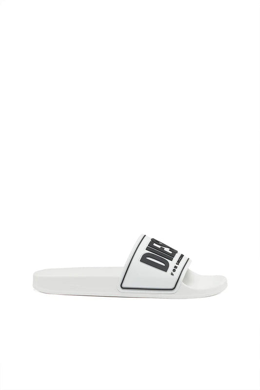 DIESEL SA-MAYEMI-POOL SLIDES WITH 3D LOGO "WHITE"