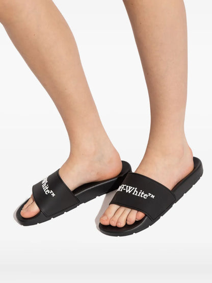 Off-White Bookish Logo Slides - "Black/White"