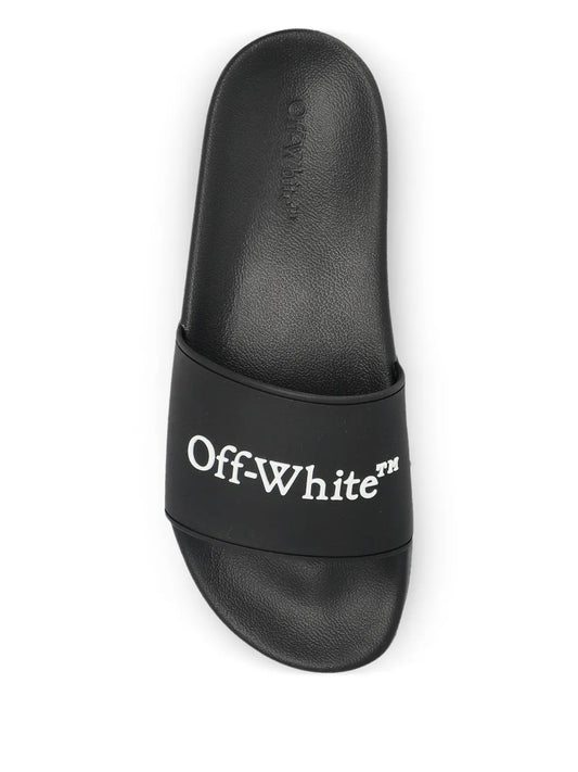 Off-White Bookish Logo Slides - "Black/White"