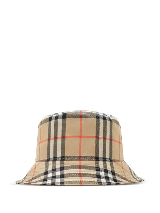 burberry check cotton bucket hat
