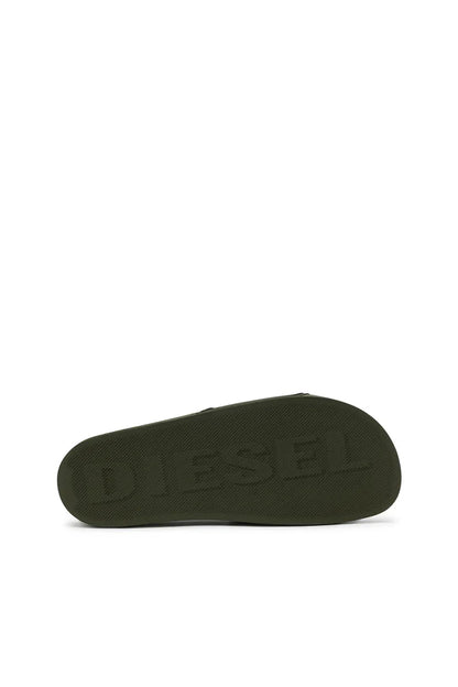 DIESEL SA-MAYEMI-POOL SLIDES WITH 3D LOGO "GREEN"
