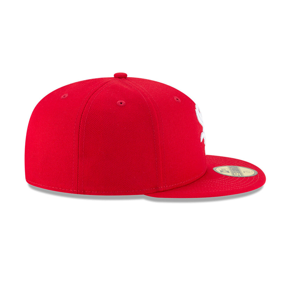 Chicago White Sox White Logo Red New Era 59FIFTY Fitted Hat
