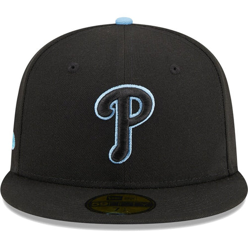 Philadelphia Phillies New Era Pastel Undervisor 59FIFTY Fitted Hat - Black