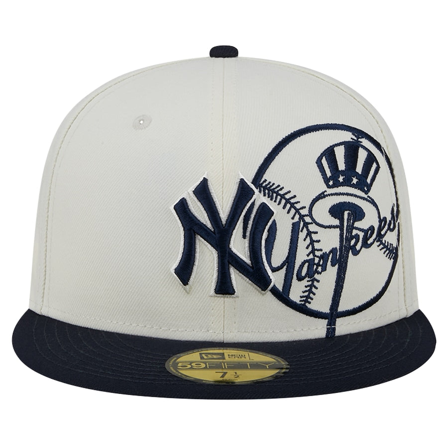 New York Yankees New Era Lonestar 59FIFTY Fitted Hat - Cream/Navy