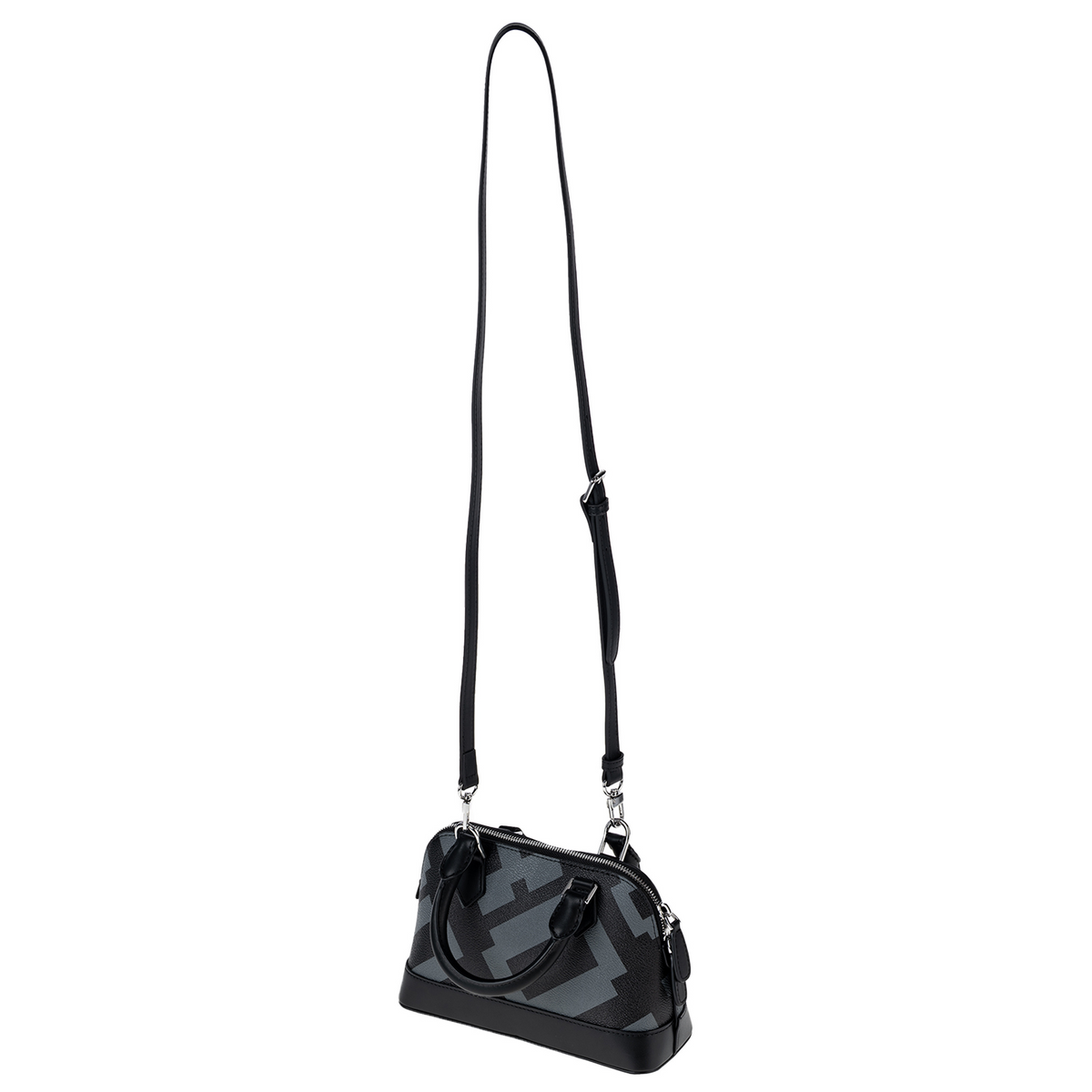 EMBOSSED DOME BAG - BLACK & GREY