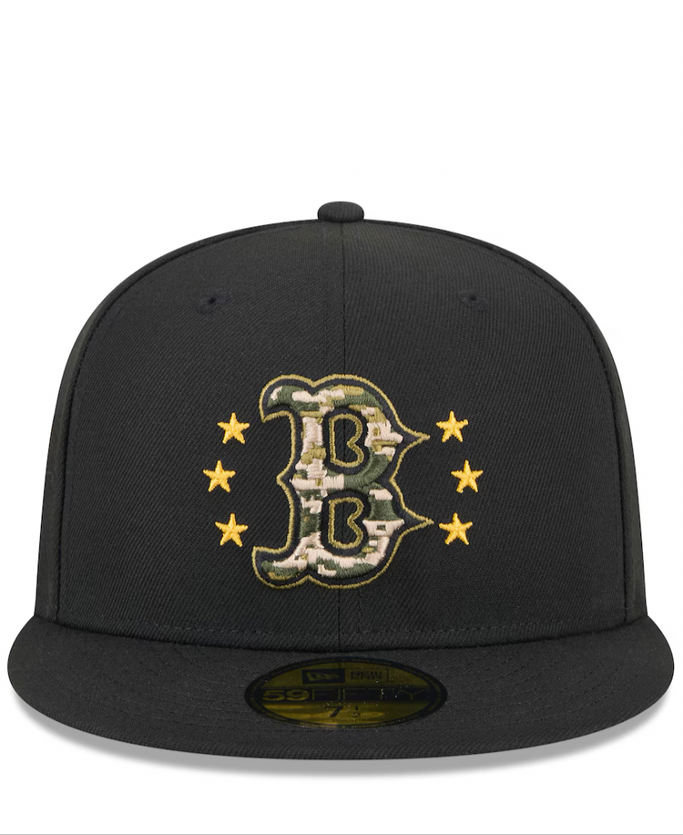 Boston Red Sox New Era Black 2024 Armed Forces Day On-Field 59FIFTY Fitted Hat