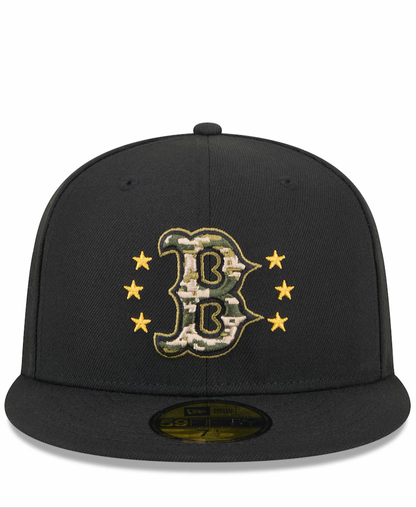 Boston Red Sox New Era Black 2024 Armed Forces Day On-Field 59FIFTY Fitted Hat