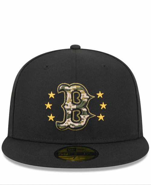 Boston Red Sox New Era Black 2024 Armed Forces Day On-Field 59FIFTY Fitted Hat