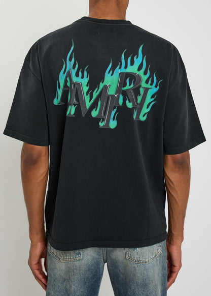 Amiri Flames T-shirt - "Black/Blue"