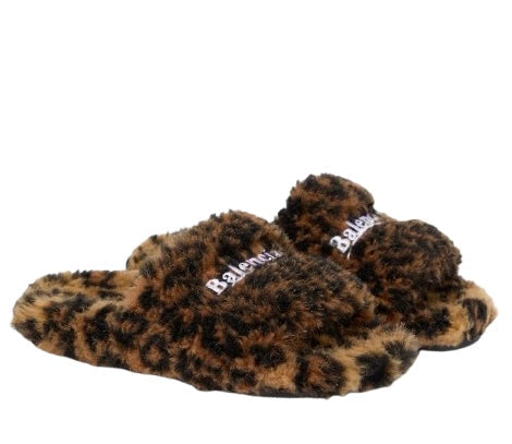 Balenciaga Leopard Print faux Slides