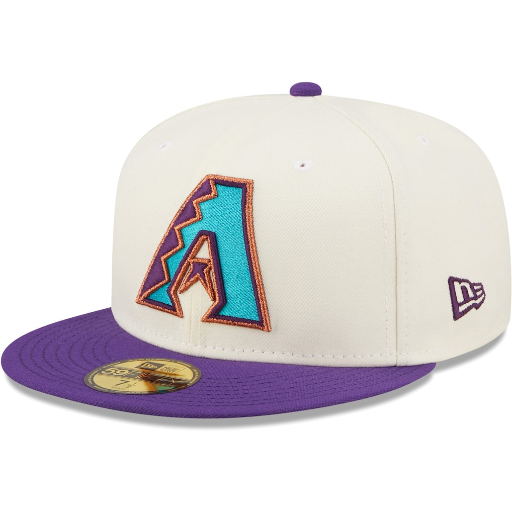 Men's New Era White/Purple Arizona Diamondbacks Fitted Cap