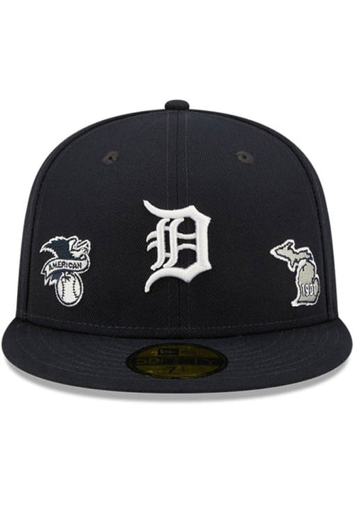 NEW ERA DETROIT TIGERS MENS NAVY BLUE IDENTITY 59FIFTY FITTED HAT
