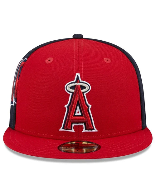 New Era Men's Red/Navy Los Angeles Angels Gameday Sideswipe 59fifty Fitted Hat