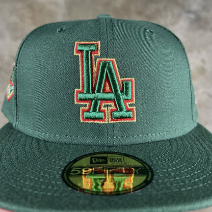 New Era LA Dodgers 50th Anniversary Green Red Gold Fitted Cap