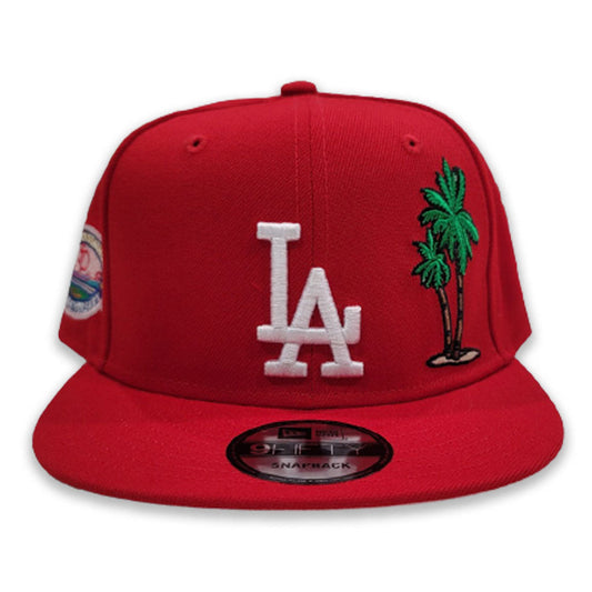 Red Los Angeles Dodgers Palm Tree Blue Bottom 50th Anniversary Snapback