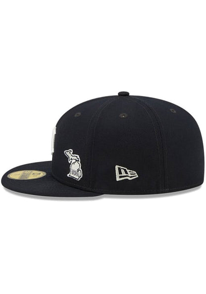 NEW ERA DETROIT TIGERS MENS NAVY BLUE IDENTITY 59FIFTY FITTED HAT