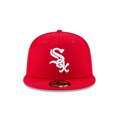Chicago White Sox White Logo Red New Era 59FIFTY Fitted Hat