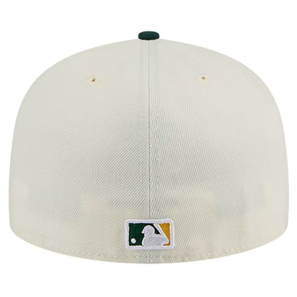 Oakland Athletics New Era Evergreen Chrome 59FIFTY Fitted Hat - Cream