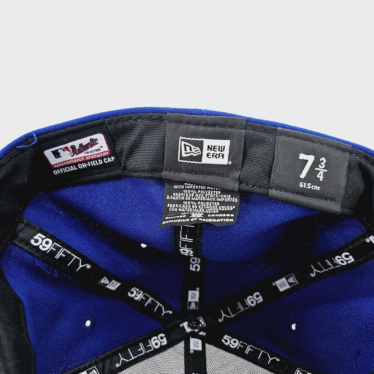 New Era 59Fifty Hat MLB New York Nets Mens Royal Blue On Field Fitted Cap