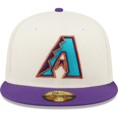 Men's New Era White/Purple Arizona Diamondbacks Fitted Cap
