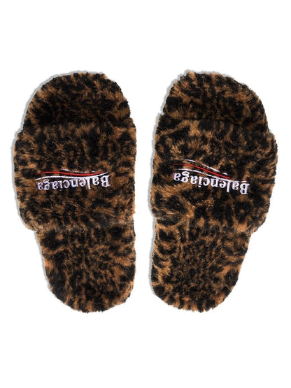 Balenciaga Leopard Print faux Slides