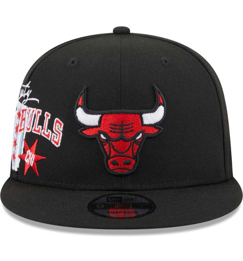 Men's Chicago Bulls New Era Black Icon 9FIFTY Snapback Hat