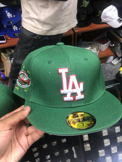 New Era LA Dodgers 50th Anniversary Green Red Gold Fitted Cap