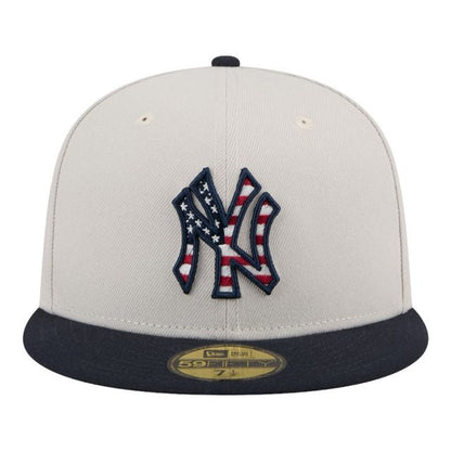 New York Yankees Khaki and Navy Fourth of July 2024 New Era 59FIFTY Fitted Hat