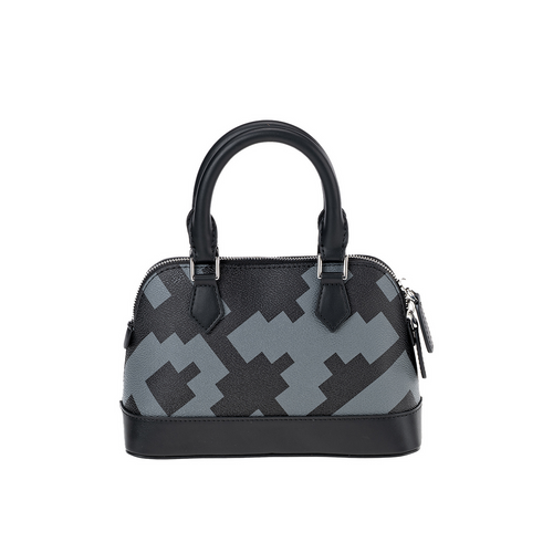 EMBOSSED DOME BAG - BLACK & GREY