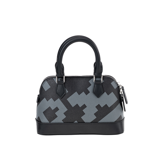 EMBOSSED DOME BAG - BLACK & GREY