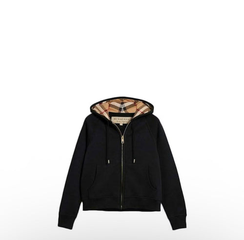 Burberry Zip Up Hoodie Check Hood