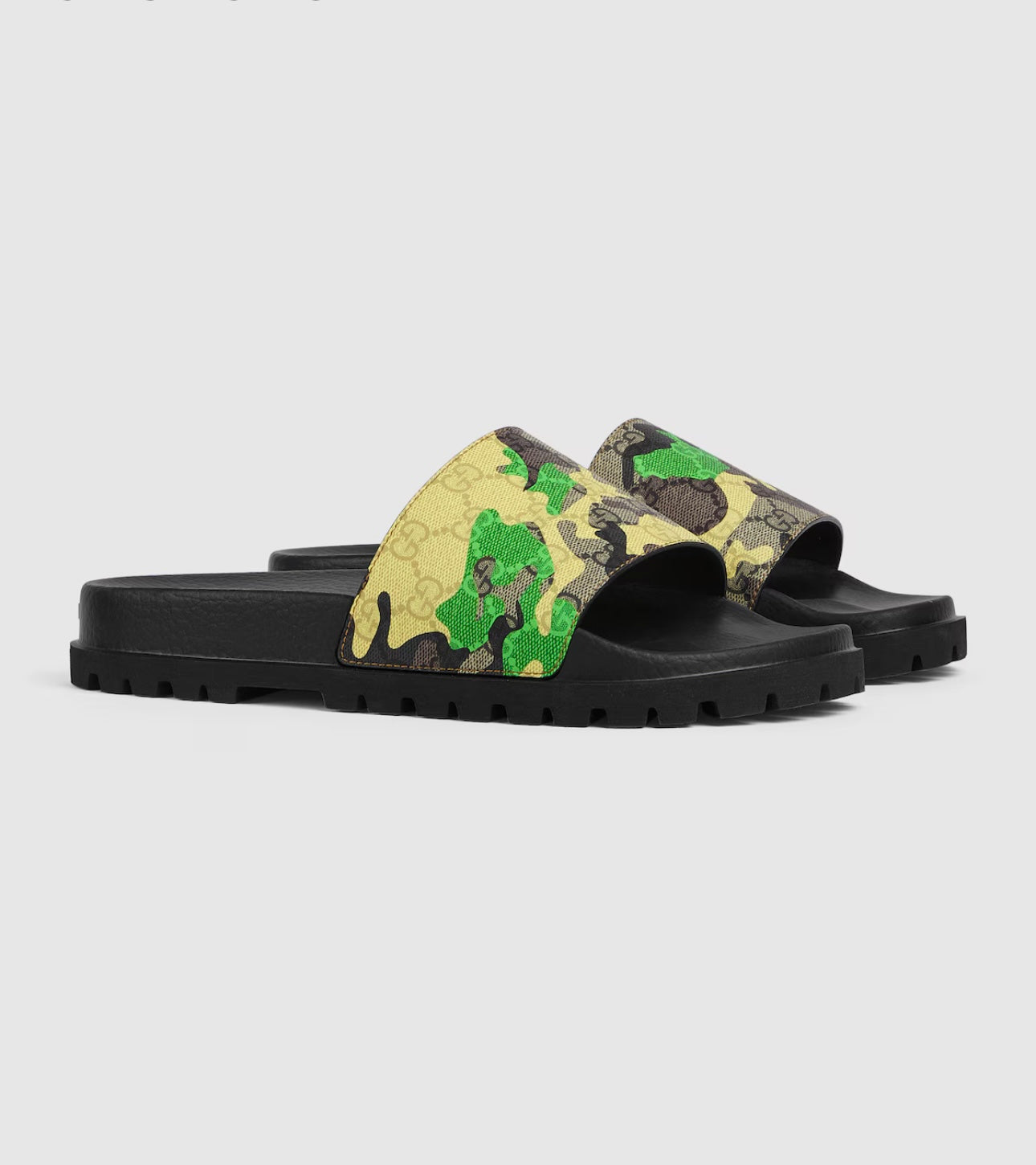 Gucci Men's lug-sole slide sandal (With Box)