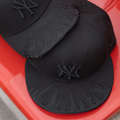 New Era NY Yankees Black Flame UV Red Fitted Cap