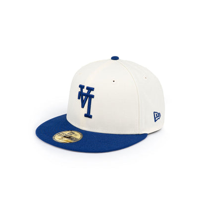 New Era Los Angeles Dodgers 59FIFTY Upside Down Dark Royal Visor Chrome White Fitted Cap