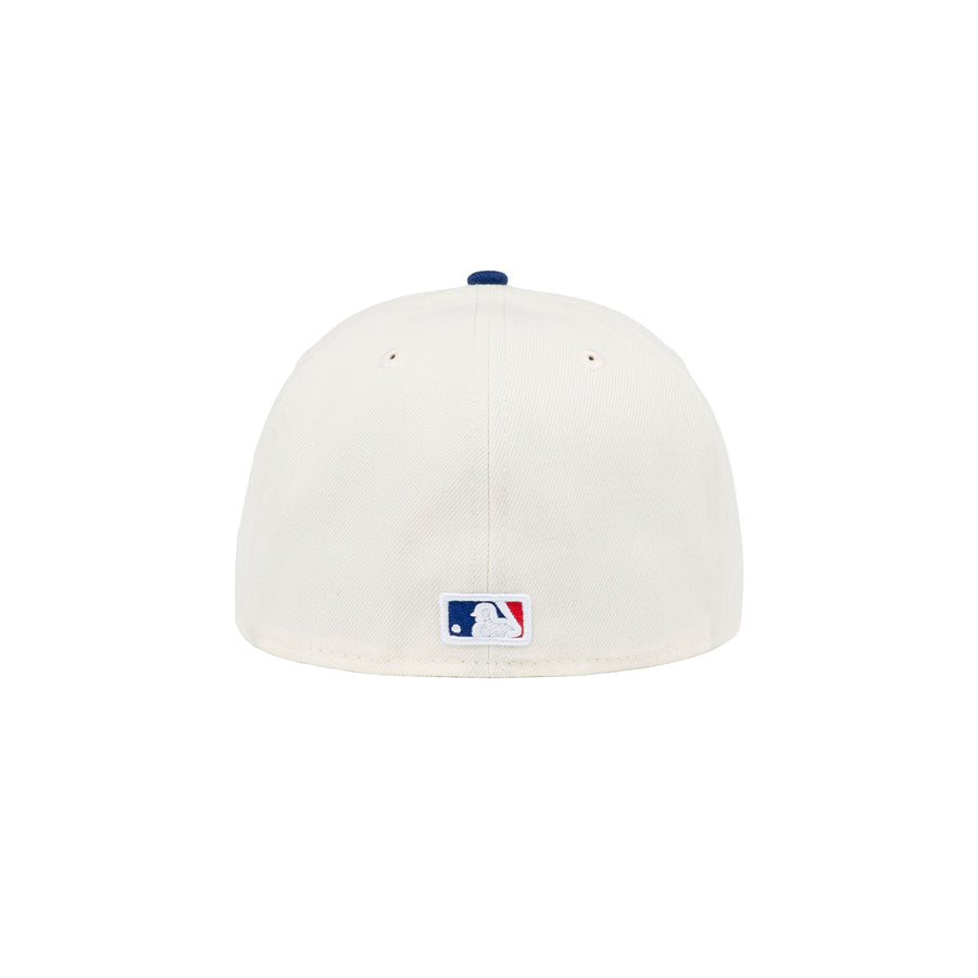New Era Los Angeles Dodgers 59FIFTY Upside Down Dark Royal Visor Chrome White Fitted Cap