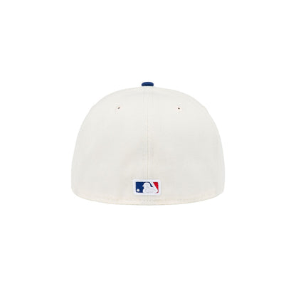 New Era Los Angeles Dodgers 59FIFTY Upside Down Dark Royal Visor Chrome White Fitted Cap