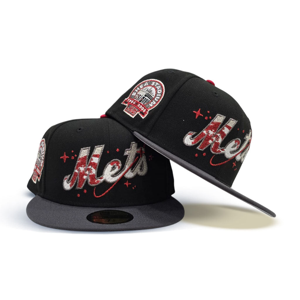 Black New York Mets Space Logo Dark Visor Cap
