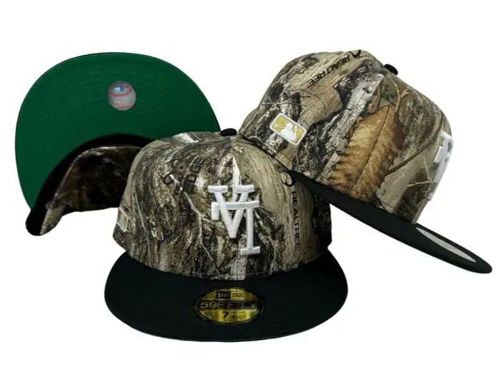 New Era Los Angeles Dodgers Batterman Upside Down Realtree Black 59FIFTY Fitted Hat