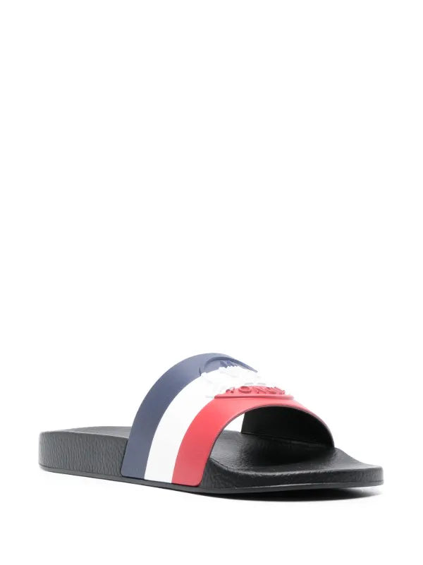 Moncler Basile striped slides