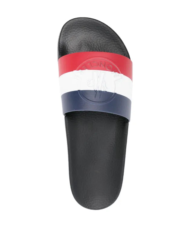 Moncler Basile striped slides