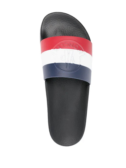 Moncler Basile striped slides