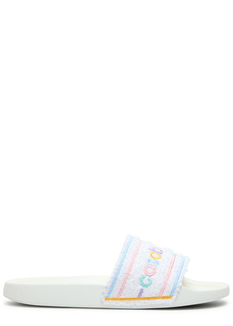 Casablanca Pastel Court Terry Sliders White
